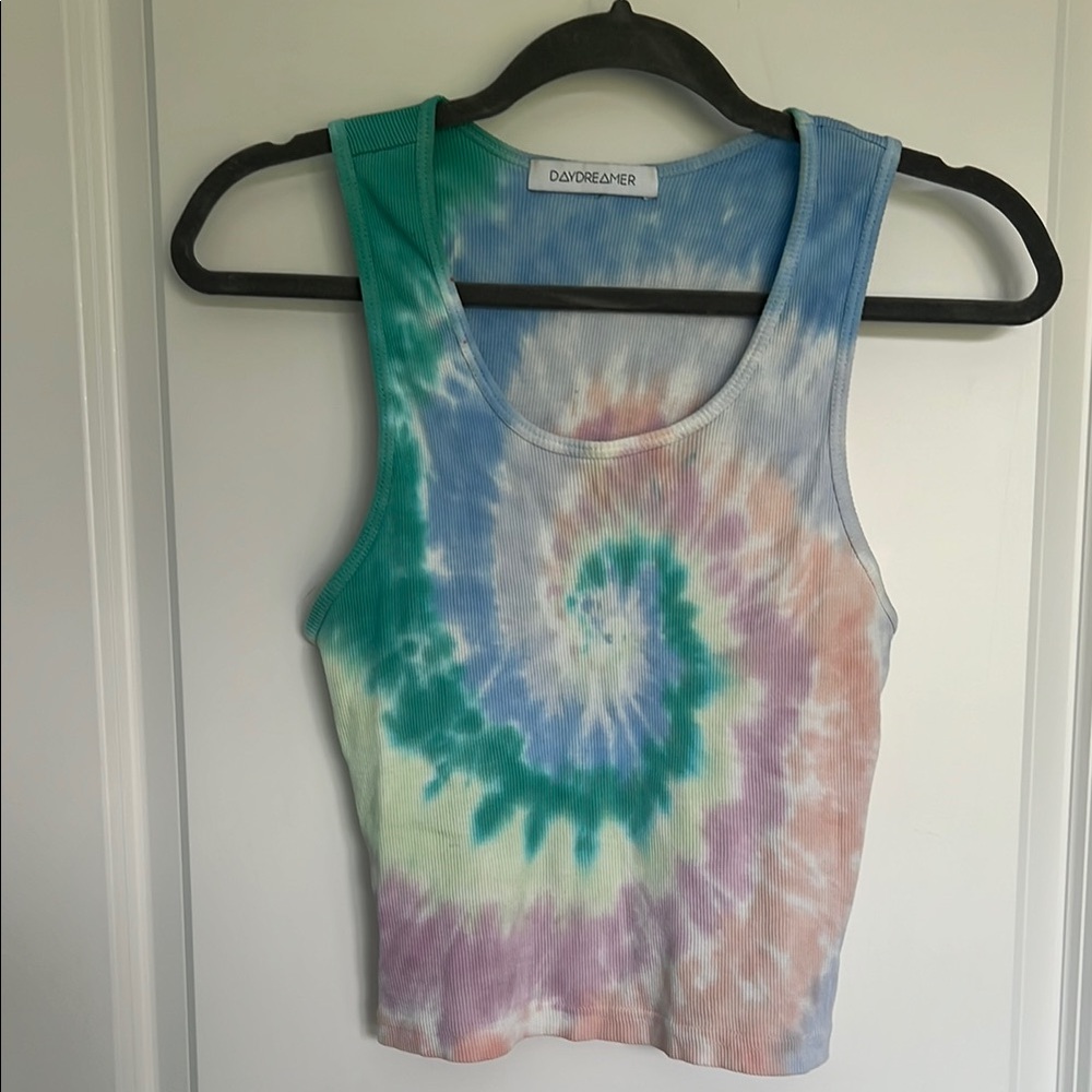 Daydreamer Green Blue Sleeveless Crop Tank Top